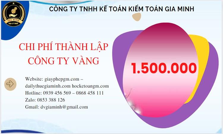 Bảng giá thành lập công ty vàng bạc tại Quận Ninh Kiều 
