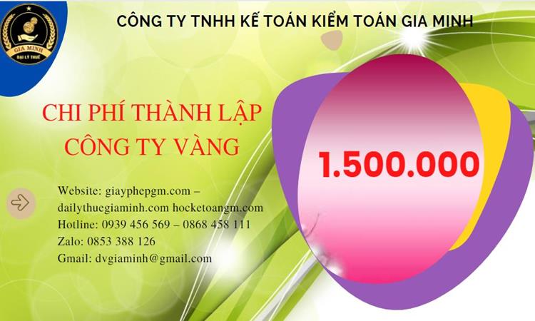 Bảng giá thành lập công ty vàng bạc tại Quận Phú Nhuận 