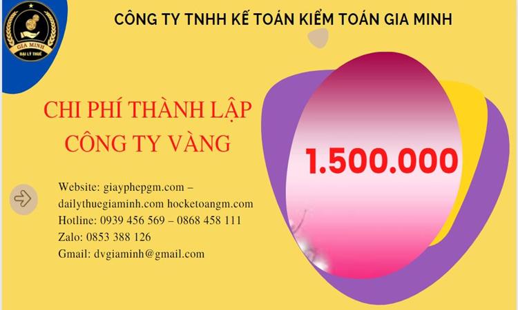 Bảng giá thành lập công ty vàng bạc tại Quận Tân Bình 