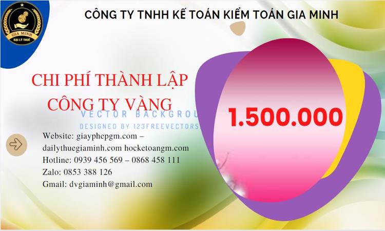 Bảng giá thành lập công ty vàng bạc tại Quận Tân Phú 