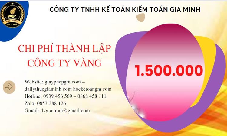 Bảng giá thành lập công ty vàng bạc tại Quận Thốt Nốt 