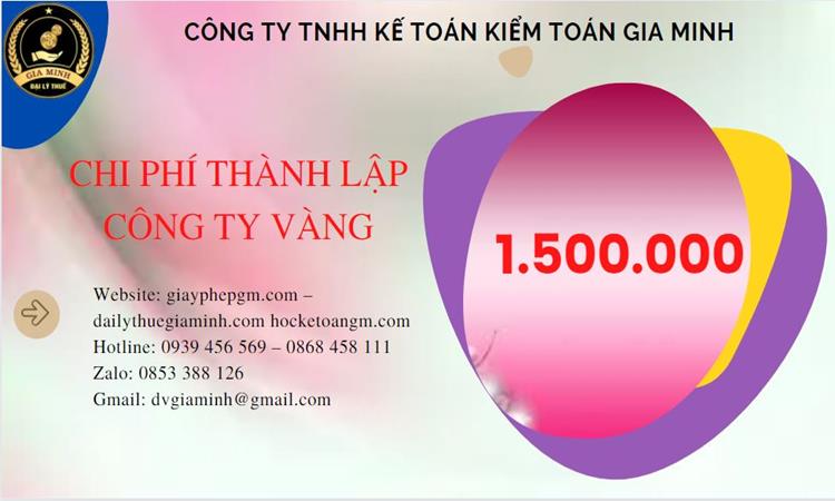 Thủ tục thành lập công ty vàng bạc tại Thái Bình 5 Bảng giá thành lập công ty vàng bạc tại Thái Bình