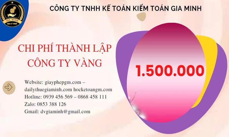 Bảng giá thành lập công ty vàng bạc tại Thành phố Đà Nẵng 