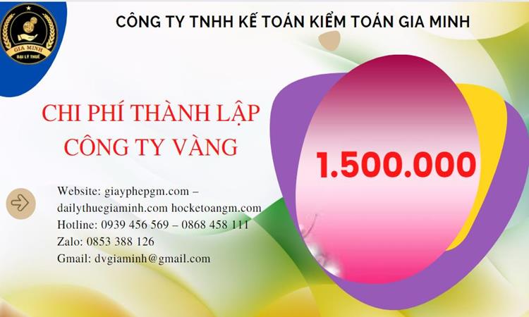 Bảng giá thành lập công ty vàng bạc tại Thành Phố Hà Nội 