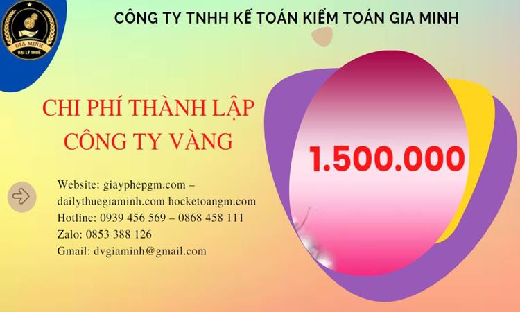 Bảng giá thành lập công ty vàng bạc tại Thị xã Mỹ Hào 