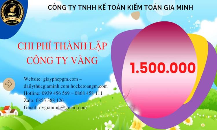 Bảng giá thành lập công ty vàng bạc tại Thừa Thiên Huế 