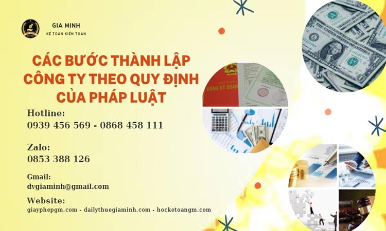  Các bước thành lập công ty theo quy định của pháp luật