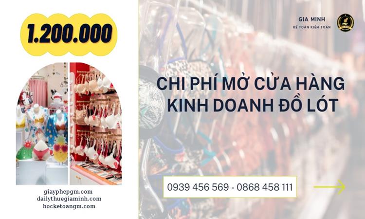 THỦ TỤC THÀNH LẬP CỬA HÀNG KINH DOANH ĐỒ LÓT 5 Chi phí mở cửa hàng kinh doanh đồ lót
