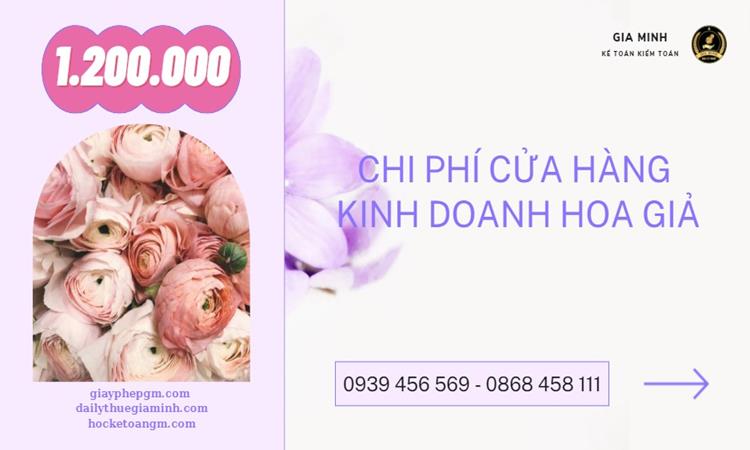 Thủ tục thành lập cửa hàng kinh doanh hoa giả 5 Chi phí thành lập cửa hàng kinh doanh hoa giả