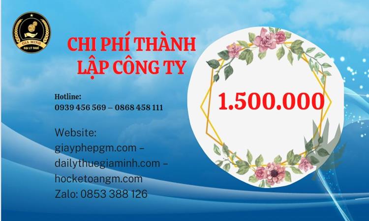 Chi phí thành lập doanh nghiệp Bạc Liêu trọn gói