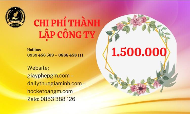 Chi phí thành lập doanh nghiệp Bến Tre trọn gói
