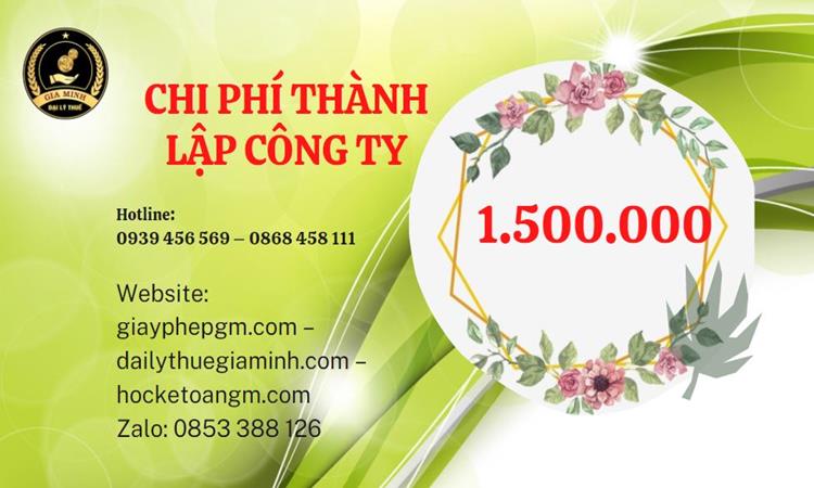 Chi phí thành lập doanh nghiệp Bình Định trọn gói
