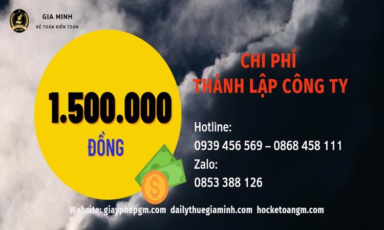 Chi phí thành lập doanh nghiệp tài chính năm 