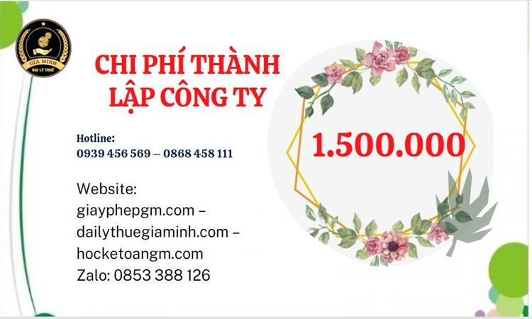 Chi phí thành lập doanh nghiệp Thái Nguyên trọn gói