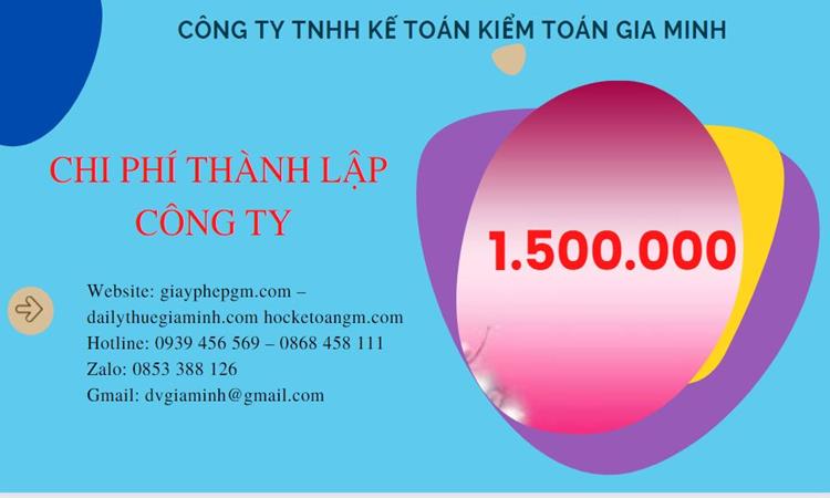 Chi phí thành lập doanh nghiệp trọn gói tại Bạc Liêu