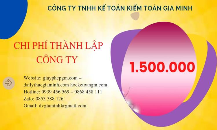 Chi phí thành lập doanh nghiệp trọn gói tại Cà Mau