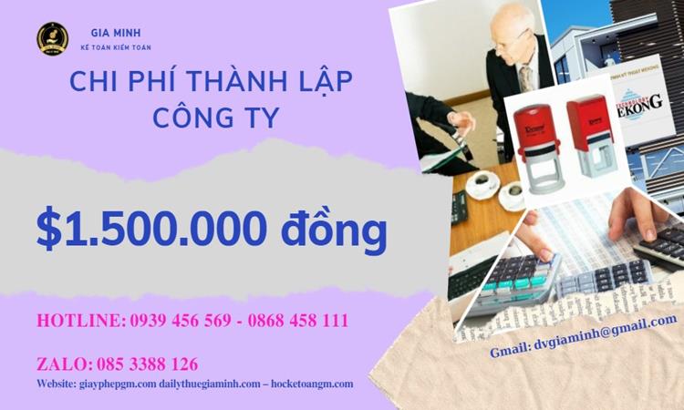 Chi phí thành lập doanh nghiệp trọn gói đúng theo quy định