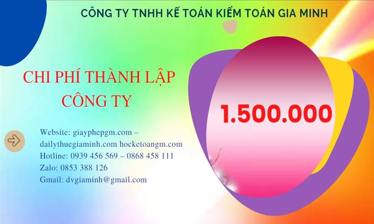 Chi phí thành lập doanh nghiệp trọn gói tại TP Hà Nội