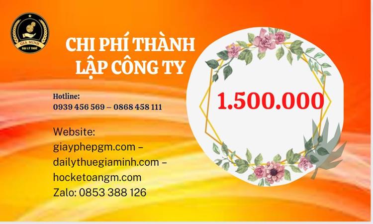 THÀNH LẬP CÔNG TY TRỌN GÓI TẠI VĨNH PHÚC 5 Chi phí thành lập doanh nghiệp Vĩnh Phúc trọn gói