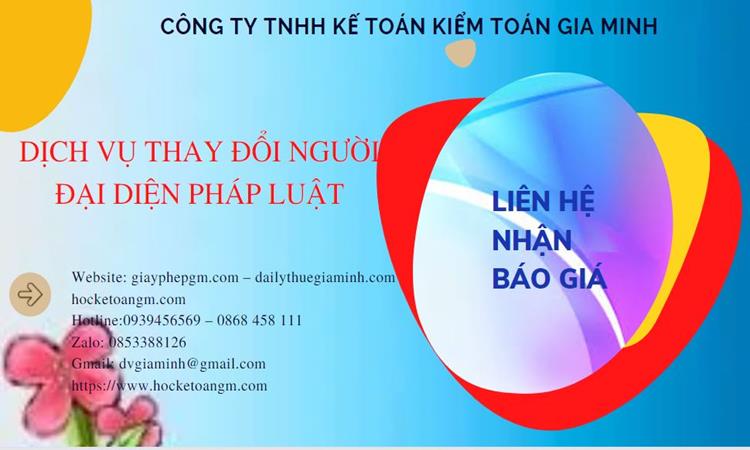  Chi phí dịch vụ thay đổi người đại diện pháp luật tại Huyện Ba Vì