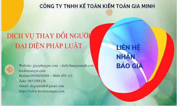 DỊCH VỤ THAY ĐỔI NGƯỜI ĐẠI DIỆN PHÁP LUẬT TẠI HUYỆN THẠCH THẤT 5 Chi phí dịch vụ thay đổi người đại diện pháp luật tại Huyện Thạch Thất