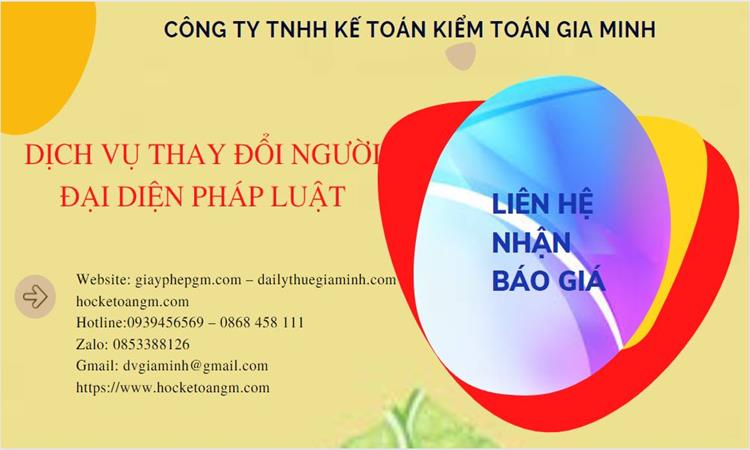 DỊCH VỤ THAY ĐỔI NGƯỜI ĐẠI DIỆN PHÁP LUẬT TẠI TP CẦN THƠ 5 Chi phí dịch vụ thay đổi người đại diện pháp luật tại TP Cần Thơ