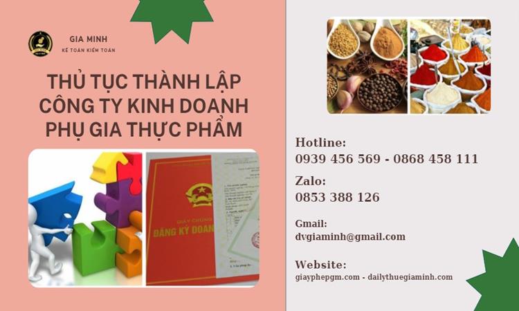 Đăng ký thành lập công ty kinh doanh phụ gia thực phẩm
