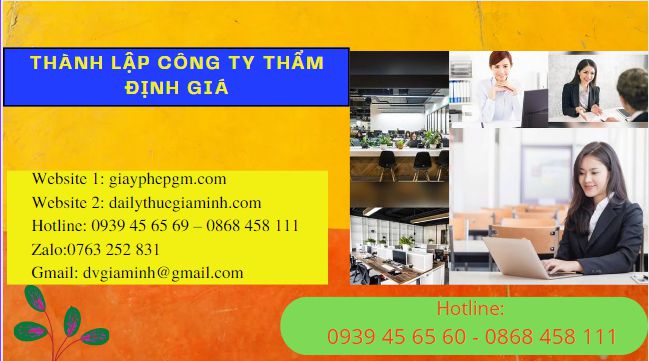 Đăng ký thành lập doanh nghiệp thẩm định giá