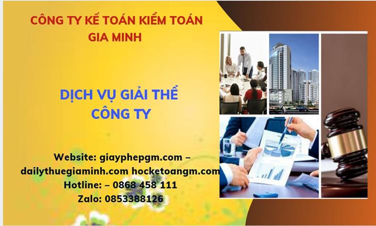 Dịch vụ giải thể công ty tại Bình Định trọn gói