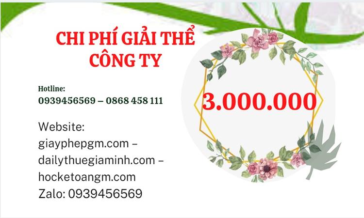 Giải thể công ty cổ phần tại Bắc Giang hết bao nhiêu tiền
