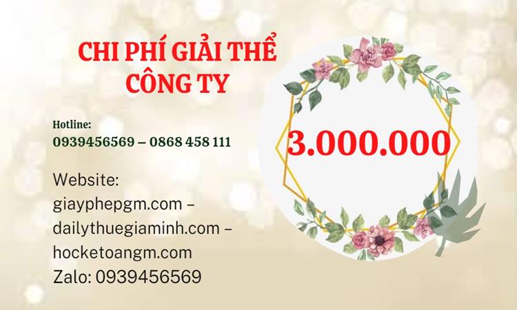 Giải thể công ty cổ phần tại Bạc Liêu hết bao nhiêu tiền