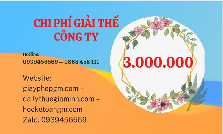  Giải thể công ty cổ phần tại Bình Định hết bao nhiêu tiền