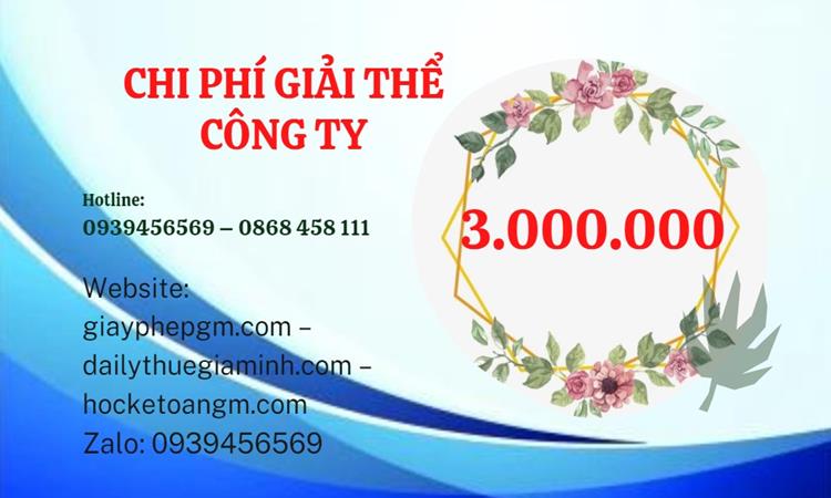 Giải thể công ty cổ phần tại Bình Dương hết bao nhiêu tiền