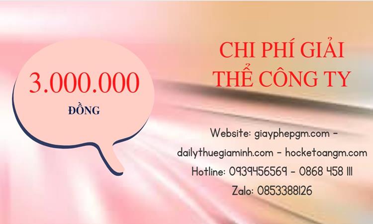  Giải thể công ty cổ phần tại Huyện Củ Chi hết bao nhiêu tiền