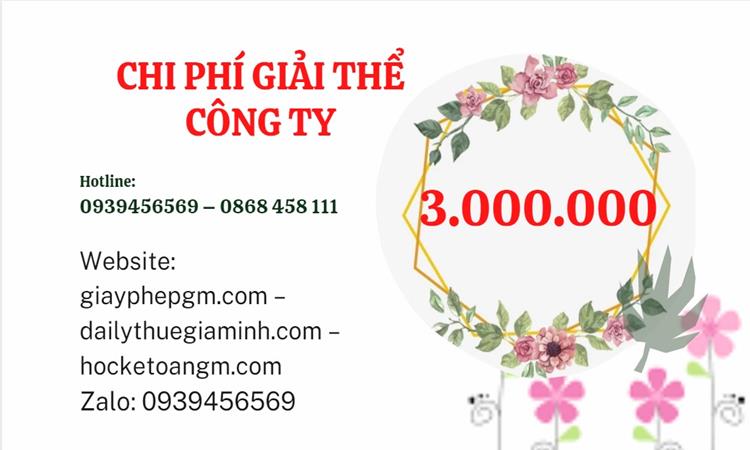  Giải thể công ty cổ phần tại Huyện Sóc Sơn hết bao nhiêu tiền