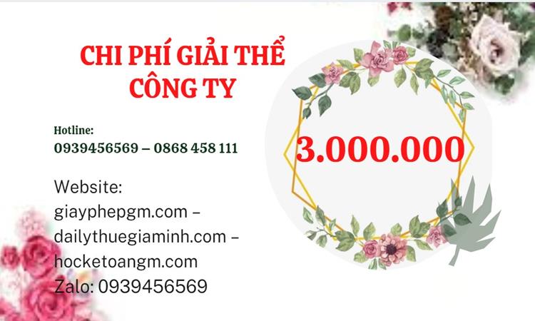  Giải thể công ty cổ phần tại Huyện Thanh Oai hết bao nhiêu tiền