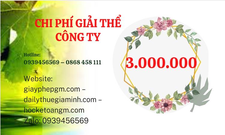  Giải thể công ty cổ phần tại Quận Ba Đình hết bao nhiêu tiền