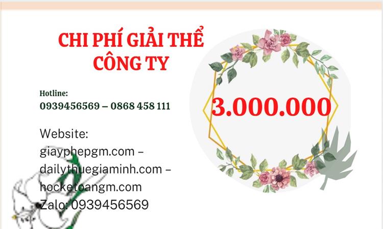  Giải thể công ty cổ phần tại Quận Bắc Từ Liêm hết bao nhiêu tiền