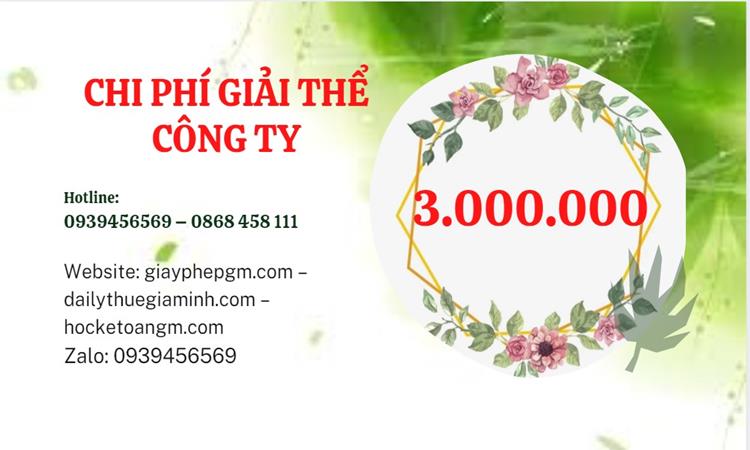 Giải thể công ty cổ phần tại Quận Bình Tân hết bao nhiêu tiền