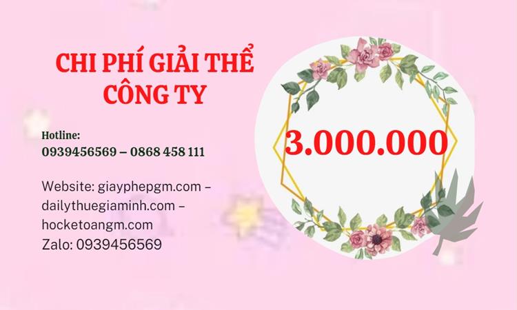  Giải thể công ty cổ phần tại Quận Tân Bình hết bao nhiêu tiền