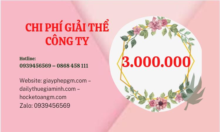 Giải thể công ty cổ phần tại Quận Tân Phú hết bao nhiêu tiền