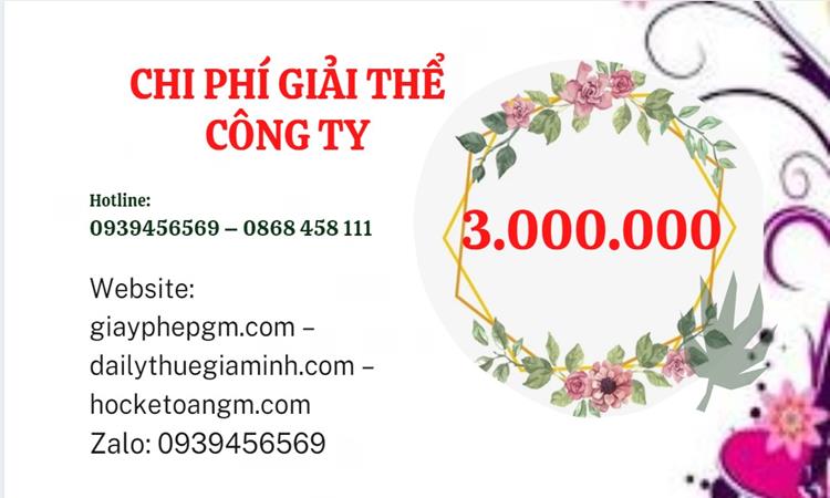  Giải thể công ty cổ phần tại Quận Thanh Xuân hết bao nhiêu tiền