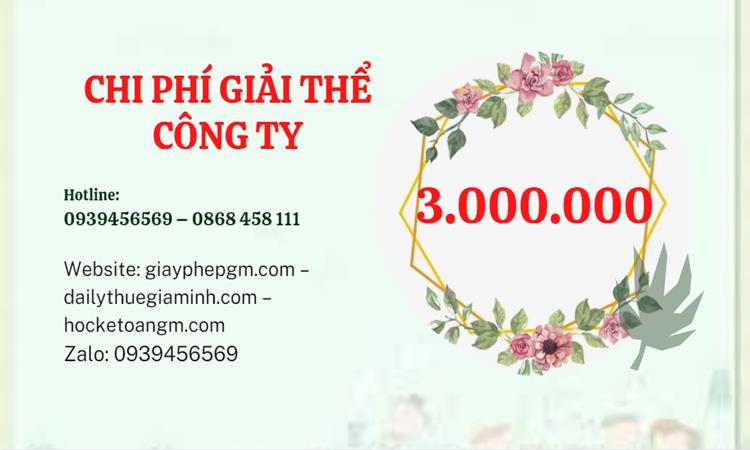 Giải thể công ty cổ phần tại Thành phố Hồ Chí Minh hết bao nhiêu tiền