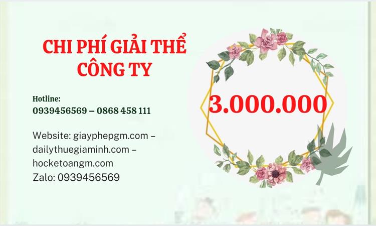  Giải thể công ty cổ phần tại Thành phố Thủ Đức hết bao nhiêu tiền