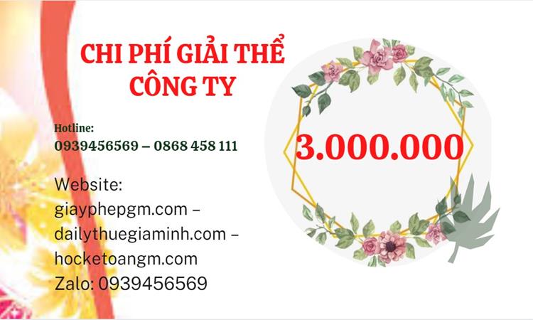 Giải thể công ty cổ phần tại Thị Xã Sơn Tây hết bao nhiêu tiền