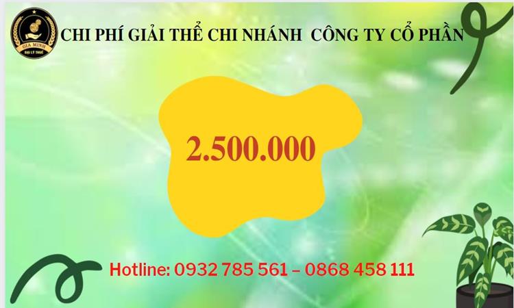 Hồ sơ giải thể chi nhánh công ty cổ phần tại Huyện Cần Giờ