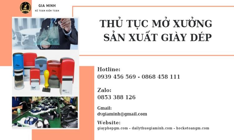 Thủ tục mở xưởng sản xuất giày dép 4 Hướng dẫn thủ tục mở xưởng sản xuất giày dép