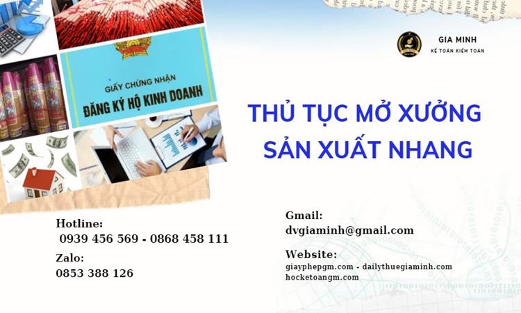 Thủ tục mở xưởng sản xuất nhang 4 Hướng dẫn thủ tục mở xưởng sản xuất nhang