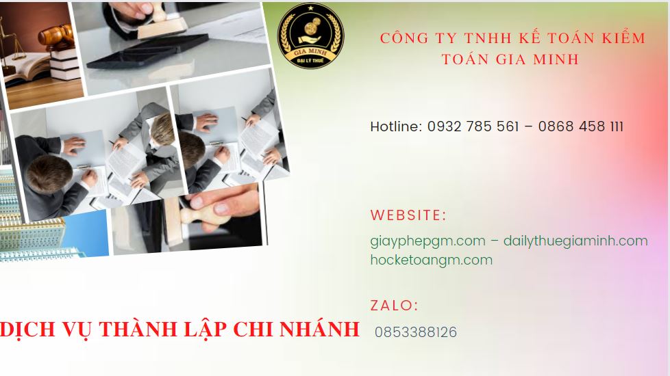 Lập chi nhánh công ty tại Bạc Liêu