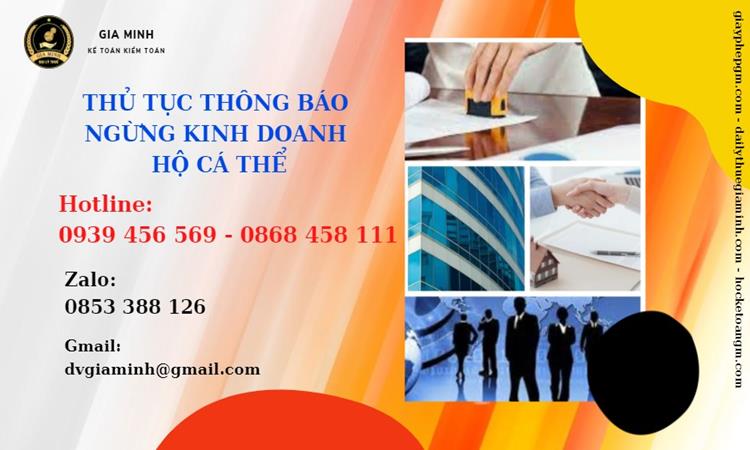 Thủ tục thông báo ngừng kinh doanh hộ cá thể 8 Mẫu thông báo về việc tạm ngừng kinh doanh của hộ kinh doanh